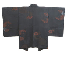 Load image into Gallery viewer, Haori Jacket Vintage(1950-1980) Black Ryusui Floral pattern Silk #11066A4