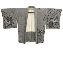 Load image into Gallery viewer, Haori Jacket Vintage(1950-1980) Black Full Shibori Lily Silk #10925F1