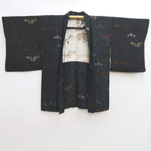 Load image into Gallery viewer, Haori Jacket Vintage(1950-1980) Black Chrysanthemum Silk #10084D1