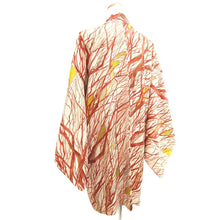 Load image into Gallery viewer, Haori Jacket Vintage(1950-1980) White Red Vermillion Tree Silk #10946F2
