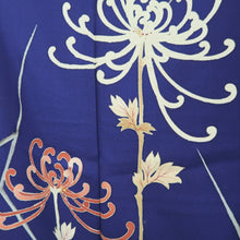 Load image into Gallery viewer, Kimono Vintage(1950-1980) Purplish Blue Chrysanthemum Silk #10779D4