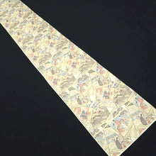 Load image into Gallery viewer, Fukuro Obi White Beige Gold Heian Period Aristocrats Princess Silk BB275V6
