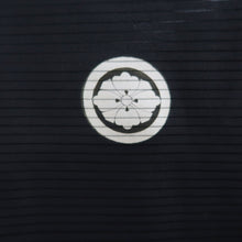 Load image into Gallery viewer, Men's Haori Vintage(1950-1980) Black See-Through Montsuki Silk #10428A3