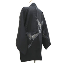 Load image into Gallery viewer, Haori Jacket Vintage(1950-1980) Black Butterfly Silk #9621H5