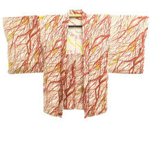 Load image into Gallery viewer, Haori Jacket Vintage(1950-1980) White Red Vermillion Tree Silk #10946F2