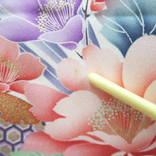 Load image into Gallery viewer, Furisode Blue Flower Tall Silk #10336F2