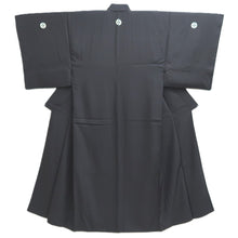 Load image into Gallery viewer, Men's Kimono Vintage(1950-1980) Black Montsuki Habutae Silk #10869E4