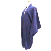 Load image into Gallery viewer, Haori Jacket Vintage(1950-1980) Blue Wine red Chrysanthemum Bird Silk #10675D1