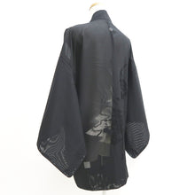 Load image into Gallery viewer, Haori Jacket Vintage(1950-1980) Black See-Through Chrysanthemum Silk #10636C4