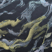 Load image into Gallery viewer, Haori Jacket Vintage(1950-1980) Black Gold Silver Wave Silk #10825E1