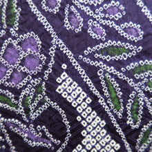 Load image into Gallery viewer, Haori Jacket Purple Full Shibori Floral pattern Silk #10955F2