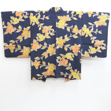 Load image into Gallery viewer, Haori Jacket Vintage(1950-1980) Dark Blue Camellia Silk #10144D3