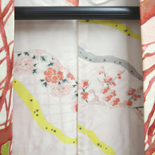 Load image into Gallery viewer, Haori Jacket Vintage(1950-1980) White Red Vermillion Tree Silk #10946F2