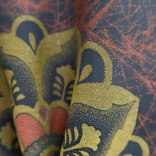 Load image into Gallery viewer, Haori Jacket Vintage(1950-1980) Black Brown Flower Silk #9731A1