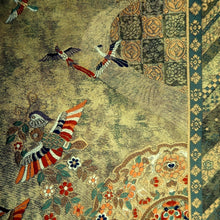 Load image into Gallery viewer, Fukuro Obi Gold Bird Silk BB331V9