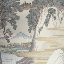 Load image into Gallery viewer, Fukuro Obi Gold White Off white Landscape Silk BB337V9