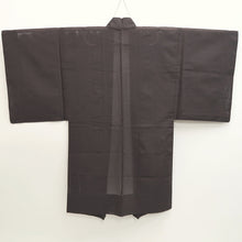 Load image into Gallery viewer, Men's Haori Vintage(1950-1980) Dark Brown See-Through Silk #9834B1
