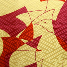 Load image into Gallery viewer, Haori Jacket Vintage(1950-1980) Red Yellow Magenta Bird Silk #10615C3