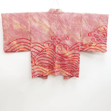Load image into Gallery viewer, Haori Jacket Vintage(1950-1980) Red Shibori Curling Wave Silk #9854B2