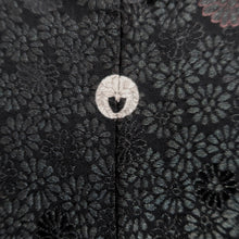 Load image into Gallery viewer, Haori Jacket Vintage(1950-1980) Black Chrysanthemum Silk #10084D1