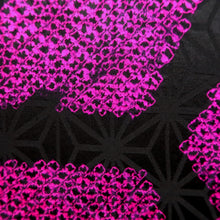 Load image into Gallery viewer, Haori Jacket Vintage(1920-1950) Magenta Black Shibori Asanoha Silk #9960C1