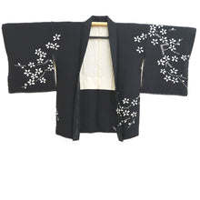 Load image into Gallery viewer, Haori Jacket Vintage(1950-1980) Black Shibori Branch Silk #10935F1