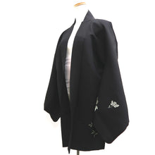 Load image into Gallery viewer, Haori Jacket Vintage(1950-1980) Black Fully Embroidered Peony Silk #10160D4