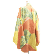 Load image into Gallery viewer, Haori Jacket Salmon Pale Yellow Pale Green Shibori Mountain Silk #10857E3