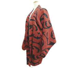 Load image into Gallery viewer, Haori Jacket Vermillion Black Full Shibori Karakusa Silk #10706D2