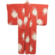 Load image into Gallery viewer, Kimono Vintage(1950-1980) Vermillion Chrysanthemum Silk #10780D4