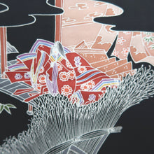 Load image into Gallery viewer, Haori Jacket Vintage(1950-1980) Black Heian Princess Peony Silk #10174D4