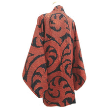 Load image into Gallery viewer, Haori Jacket Vermillion Black Full Shibori Karakusa Silk #10706D2