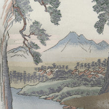 Load image into Gallery viewer, Fukuro Obi Gold White Off white Landscape Silk BB337V9