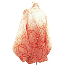 Load image into Gallery viewer, Haori Jacket Reddish Orange Pink Gradation Full Shibori Flower Silk #10716D2