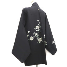 Load image into Gallery viewer, Haori Jacket Vintage(1950-1980) Black Fully Embroidered Peony Silk #10160D4