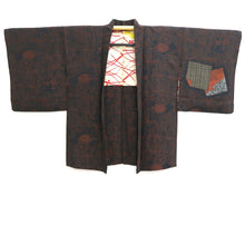 Load image into Gallery viewer, Haori Jacket Vintage(1950-1980) Black Gold Silver Chrysanthemum Plum blossom Silk #10996F4