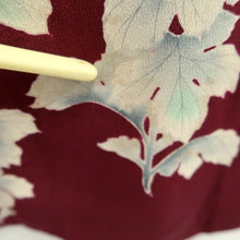 Load image into Gallery viewer, Haori Jacket Vintage(1950-1980) Wine red Chrysanthemum Silk #11015A1