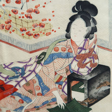 Load image into Gallery viewer, Haori Jacket Vintage(1950-1980) Black Brown Flower Silk #9731A1