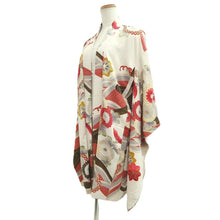 Load image into Gallery viewer, Haori Jacket Vintage(1950-1980) White Chrysanthemum Silk #10846E3