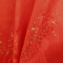 Load image into Gallery viewer, Juban Vintage(1950-1980) Red Gold Crane Birds Silk #10506B1