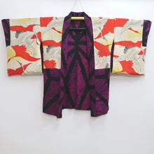 Load image into Gallery viewer, Haori Jacket Vintage(1920-1950) Magenta Black Shibori Asanoha Silk #9960C1