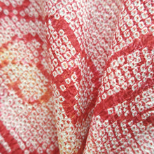 Load image into Gallery viewer, Haori Jacket Vintage(1950-1980) Red Shibori Curling Wave Silk #9854B2