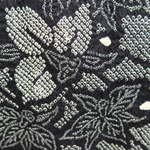 Load image into Gallery viewer, Haori Jacket Vintage(1950-1980) Black Full Shibori Lily Silk #10925F1