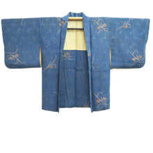 Load image into Gallery viewer, Haori Jacket Vintage(1950-1980) Blue Mokume Flower Silk #10586C1