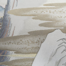 Load image into Gallery viewer, Fukuro Obi Gold White Off white Landscape Silk BB337V9