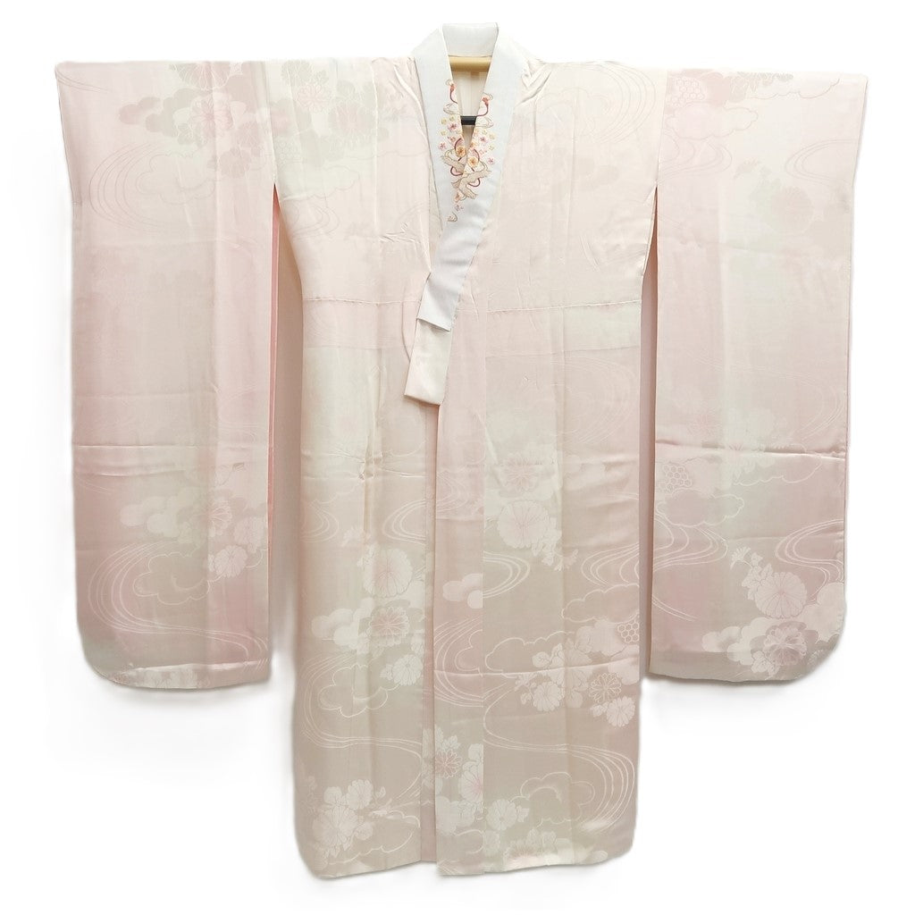 Juban Light Pink Furisode Chrysanthemum Silk #10519B2 – Mikula Kimono