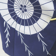 Load image into Gallery viewer, Yukata Vintage(1950-1980) Navy White Bangasa Cotton #11100B1