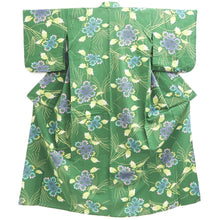 Load image into Gallery viewer, Yukata Green Flower Cotton #10760D3