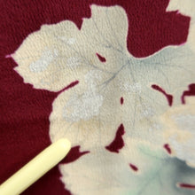 Load image into Gallery viewer, Haori Jacket Vintage(1950-1980) Wine red Chrysanthemum Silk #11015A1