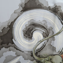 Load image into Gallery viewer, Men's Haori Vintage(1950-1980) Black Gray Dragon Silk #10651C4